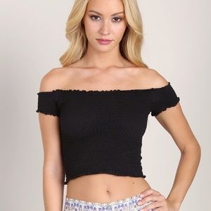 🖤 Free People Smocked Crop Top